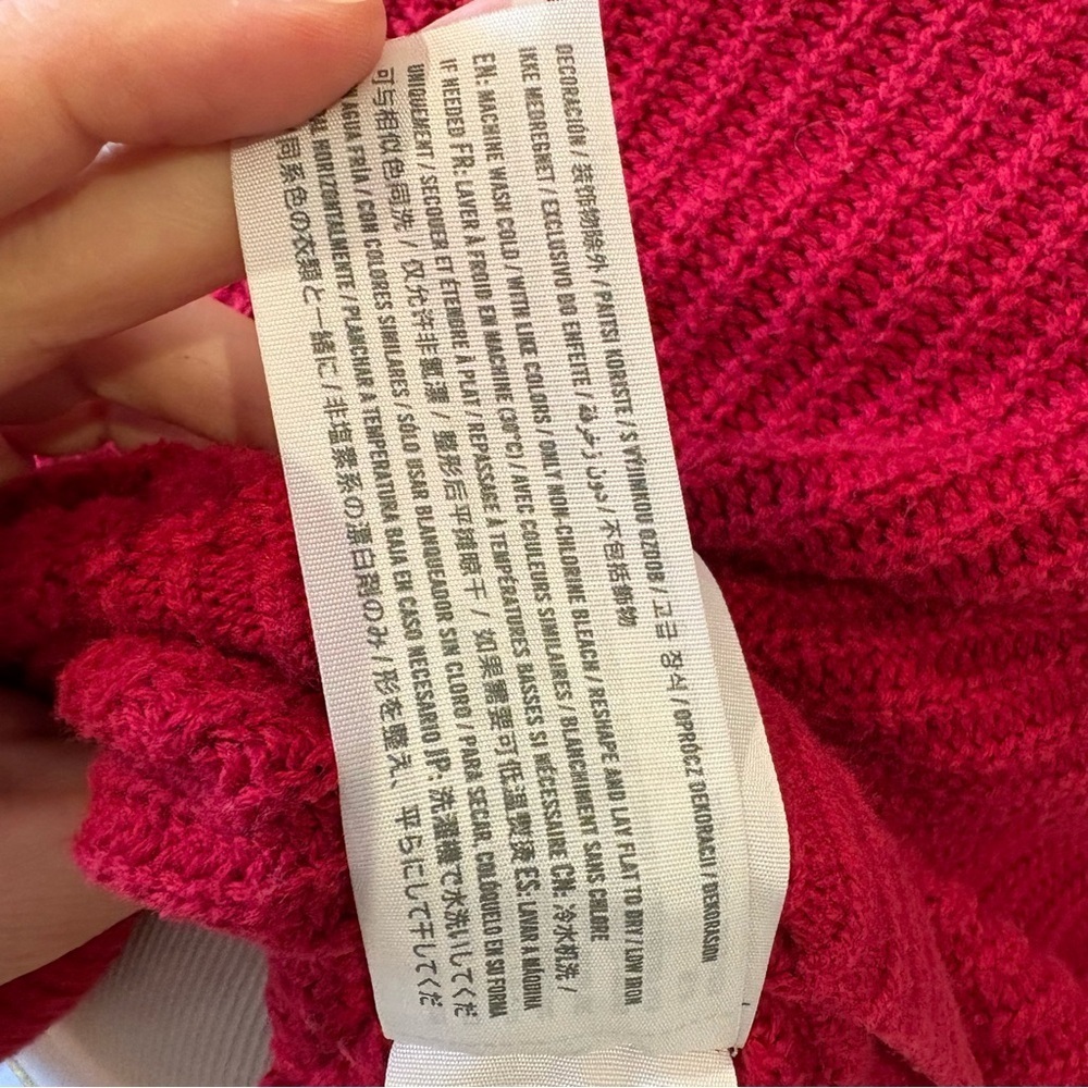 Hollister Waffle Knit Cropped Red Sweater Wmn’s M Valentines - Picture 11 of 11